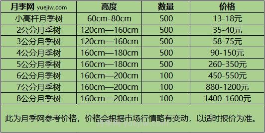 1-10公分月季樹價格是多少？樹狀月季5月報價單！(圖1)